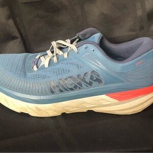 Hoka One One Bondi 7 Real Teal Outer Space Running Shoes Mens Size 12
